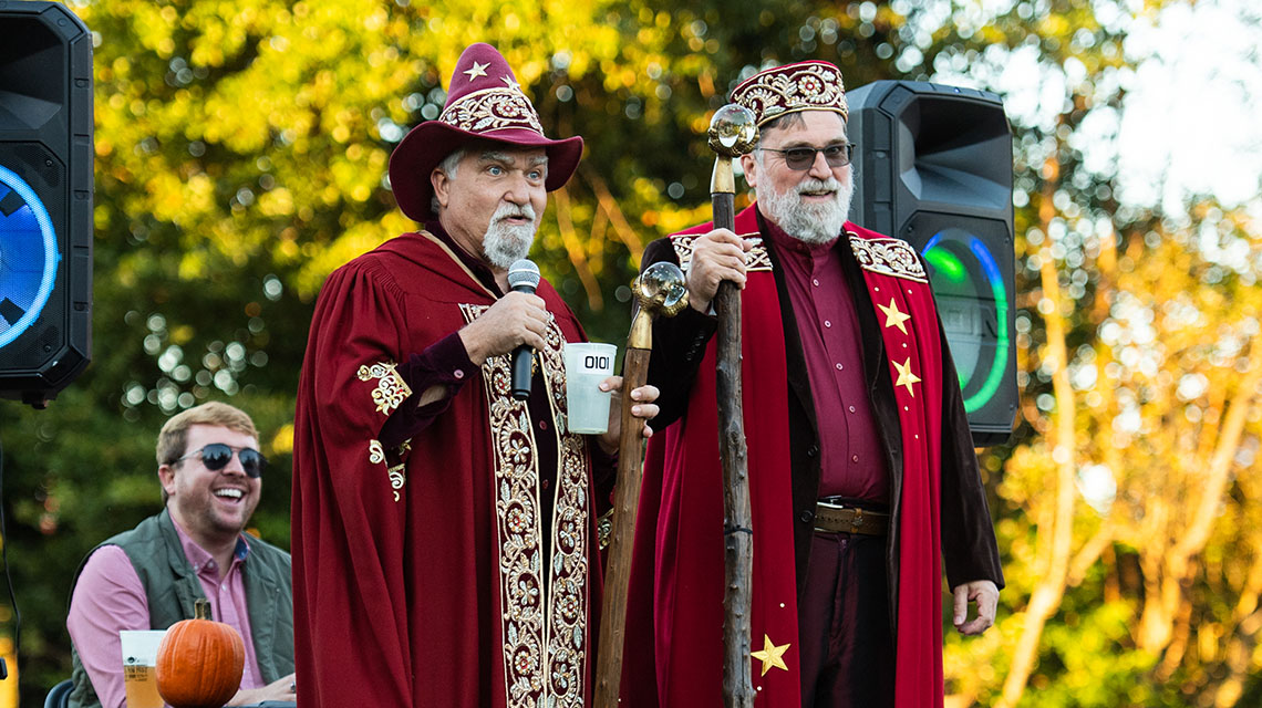 Staff members dressed as Wizards